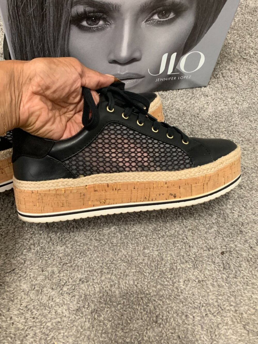 JLo Black Mesh Sneakers size 9 - Picture 6 of 8